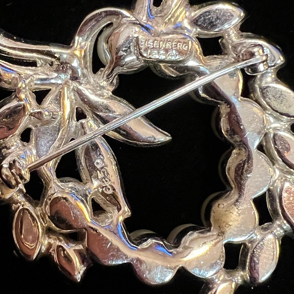 Vintage Eisenberg Ice Brooch Rhinestones and pearls - Picture 4 of 4